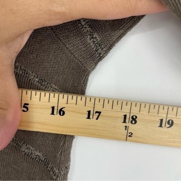 Allen Allen Women's‎ S Small Brown Khaki Striped Long Sleeve Knit Dress Pockets - Picture 6 of 6